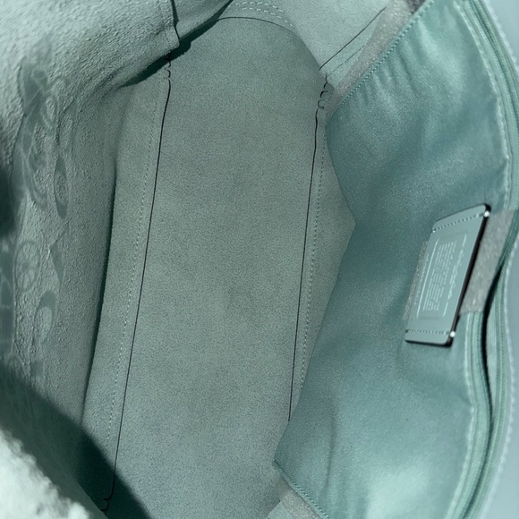 Coach Two-Tone Green and Light Blue Tote - Picture 11 of 14